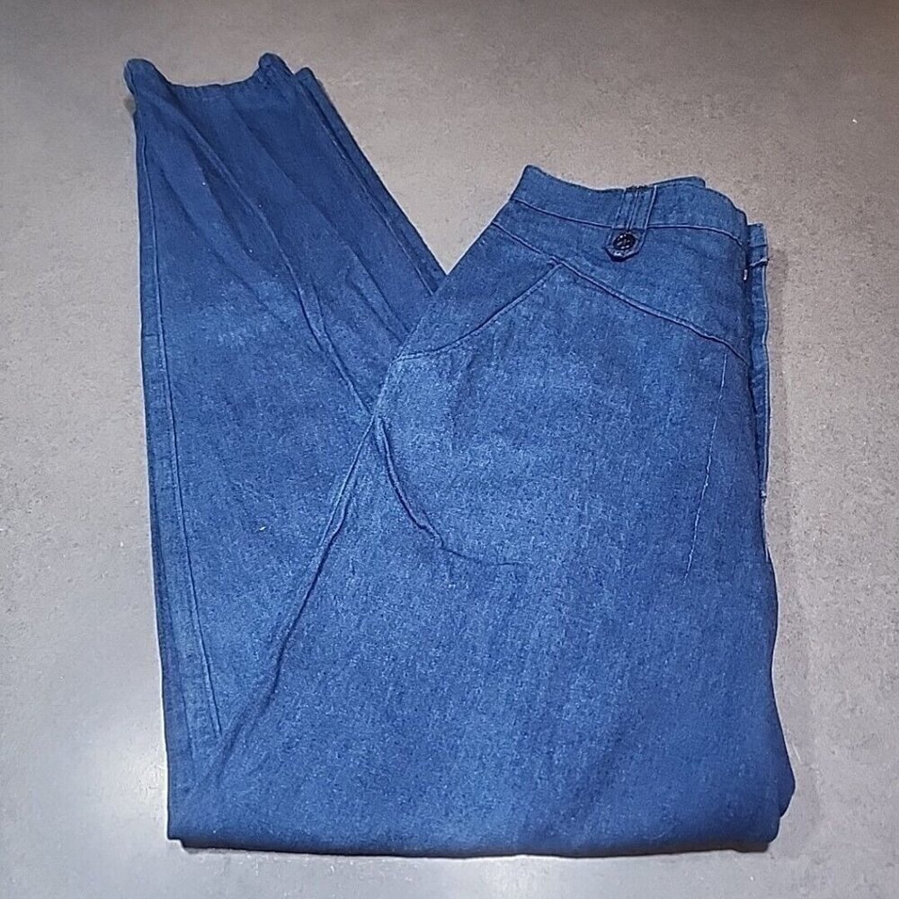 Vintage Women's sz 28-31 High Waist Denim Jeans NOS Ancient Brand Dark Blue